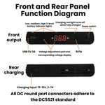 DC UPS 12 Slot 18650 Battery Power Supply Box DIY Power Bank Kit USB 12-24V Adjustable 24W 0.1V Accuracy Optical Modem Router NAS Uninterruptible Power Supply