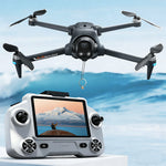 LinkMejor YL059 GPS 5G WiFi FPV with 4.5inch LCD Screen Controller Voice Prompts 720P HD Dual Camera Servo Gimbal Lifting Obstacle Avoidance One-Key Airdrop Brushless Foldable RC Drone Quadcopter RTF