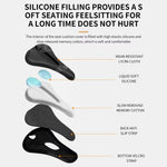LinkMejor Soft High Elastic Silicone Anti-slip Bicycle Saddle Thickened Shock Absorption Waterproof Bike Cover Cushion for Outdoor MTB Riding