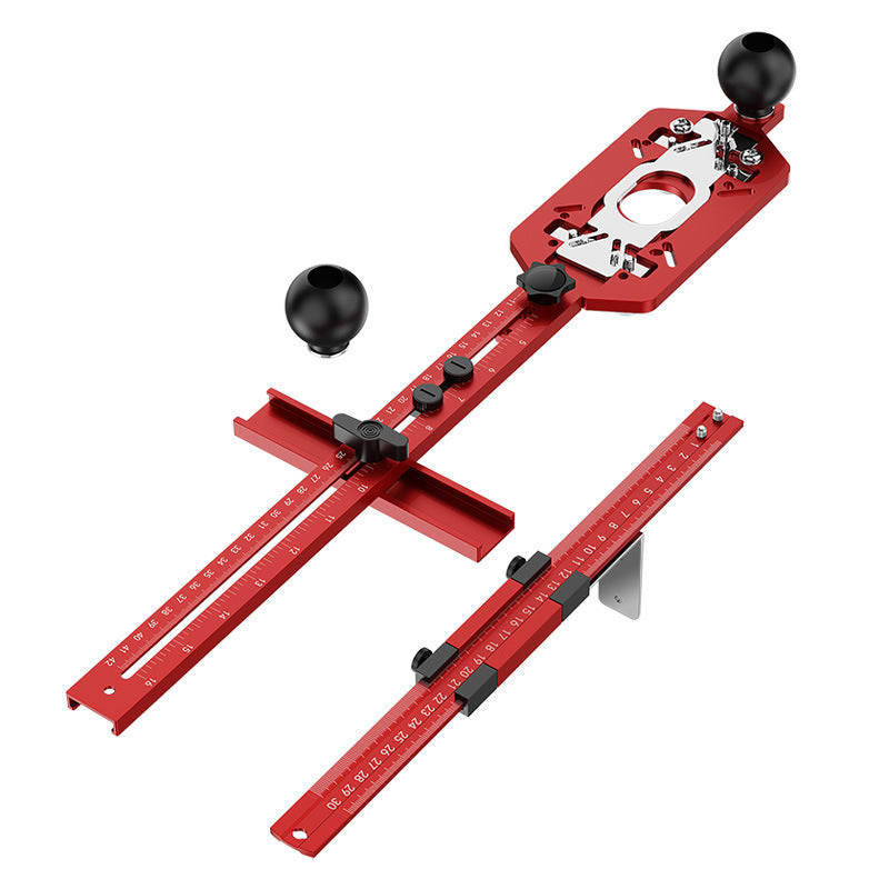 Router Multifunctional Base Plate Bracket Aluminum Alloy 2-in-1 Slotting 60-300mm Milling Diameter 300-800mm Adjustable Straight Edge 140-420mm Clamping 10-25mm