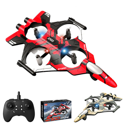 LinkMejor Z100 2.4G EPP Hover Fighter Glider One-Key Circling 360° Roll 4 Turbofans 4CH LED RC Drone Airplane Quadcopter Stunt Glider RTF