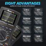 Mustool 10MHz Bandwidth 50Msps Sampling Rate MT8210PRO Auto Oscilloscope with High-Frequency Testing ACV Precision Measurement Auto Sleep Function for Energy Efficiency