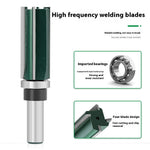 LinkMejor 2pcs 8mm 12mm Shank Straight Cut Router Bit Set Four Flute Tungsten Carbide Cutter Woodworking Tools for CNC Machines Dense Board Solid Wood Cutting