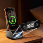 K11 15W 4-in-1 Desktop Wireless Charger with Phone Bracket & Timing Display Function Fast Wireless Charging Stand for Smart Phones for 17 17Pro 16 Pro Max 15 14 for Xiaomi 17pro for Huawei Mate XTs for OPPO for VIVO for Apple Watch for Airpods