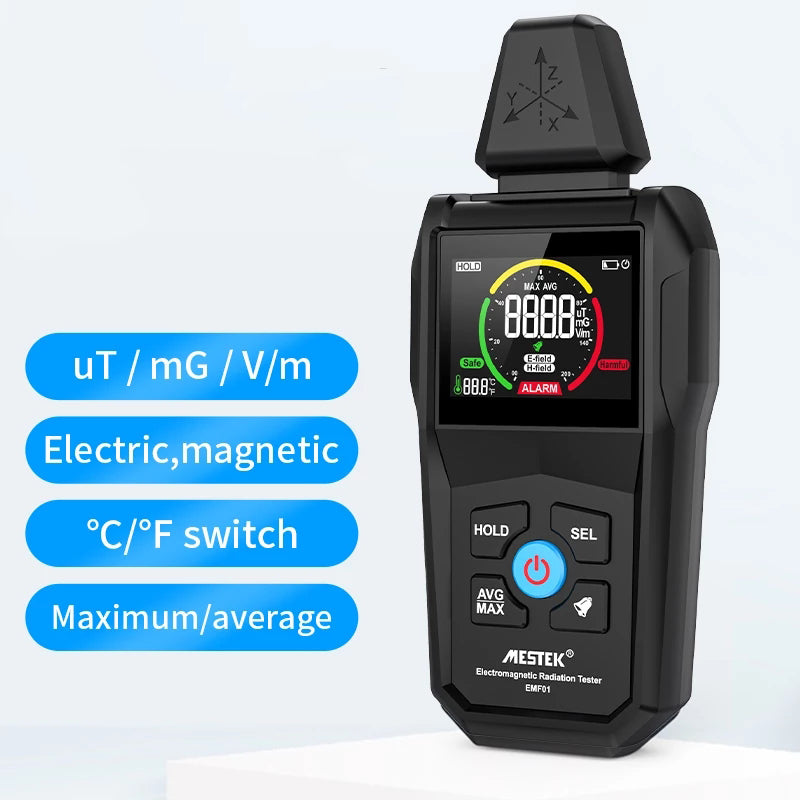LinkMejor Electromagnetic Radiation Tester Electromagnetic Field Radiation Detector Tester Emf Meter Counter Emission Dosimeter Computer
