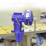 Multifunctional Double Jaw Bench Vise 360-Degree Rotating Head 60mm Table Clamp With Anvil For Woodworking Workbench