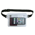 Outdoor Waterproof Transparent PVC Screen Touch Phone Waist Bag with Adjustable Strap Valuables Dry for Diving Surfing Swimming Kayaking Boating