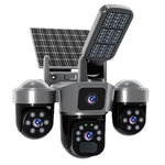 V380 6MP Solar Powered Outdoor WiFi Camera 2K Wireless Auto Tracking PIR Siren Smart Home CCTV Security Camera