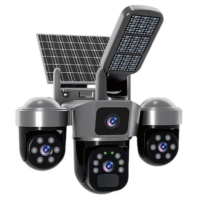 V380 6MP Solar Powered Outdoor WiFi Camera 2K Wireless Auto Tracking PIR Siren Smart Home CCTV Security Camera