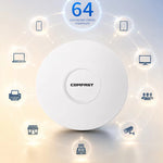 LinkMejor CF-E392AX WiFi 6 Ceiling Mount Access Point AX3000 Dual Gigabit Ports PoE Powered OFDMA MU-MIMO Tri Core Processor High Capacity Wireless AP for Business