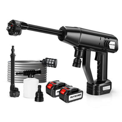 LinkMejor Cordless High Pressure Car Washer 100bar/1450psi Spray Water Pump 15000mah 2 Battery Portable Cleaner Machine