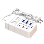 35W 6-Port USB PD Power Strip 3USB-A+3USB-C PD Fast Charging Rack Charger EU Plug US Plug for iPhone 15 14 13 Pro for Huawei Nova Flip for Xiaomi MIX Fold4 for Samsung Galaxy Z Flip6