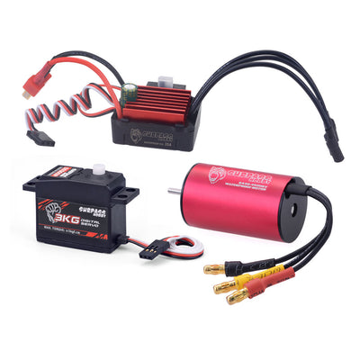 LinkMejor KK 2440 4600kv Brushless Motor 35A Brushless ESC 3KG Digital Servo Brushless Set for 1/16  RC Car Model Parts