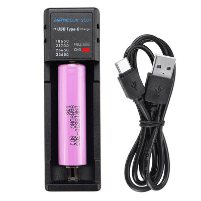 LinkMejor® SC01 Type-C 2A Quick Charge USB Battery Charger Li-ion/IMR/INR/ICR Charger For 18650 20700 21700 26650 Cell