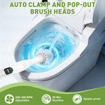 Tevorex 2000mAh Rechargeable Electric Toilet Spin Scrubber Brush 360° Adjustable Cleaning Rotation IPX6 Waterproof Multifunction Bathroom Cleaning Tool with LED Display