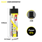 6Pcs LinkMejor 3.8V 530mAh 90C 1S LiHV Battery A30 Plug for Sub250 Nanofly20 Emax Tinyhawk S BetaFPV Beta75X