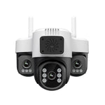 SriHome SH073 6MP 3X Zoom WIFI PTZ Security Camera 360° Coverage Full-Color Night Vision Human Motion Two-Way Audio Sound&Light Alarm IP66 Waterproof Dual-Band WIFI Surveillance Camera for Outdoor Safety