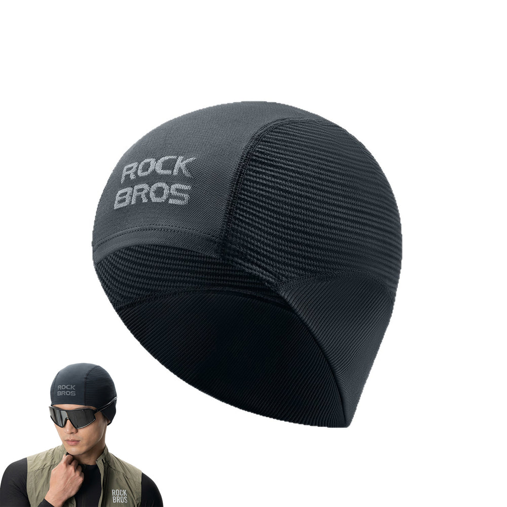LinkMejor Knit Cycling Hat Windproof Moisture Wicking Elastic Lightweight Warm Helmet Liner Cap for Outdoor Sports