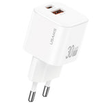 [GaN Tech] USAMS CC263 30W 2-Port USB Charger USB-A+USB-C Fast Charging Wall Charger Adapter EU Plug for iPhone 16 16 Pro 15 14 13 Pro Max for Huawei Pura X for Xiaomi 15pro for Samsung Galaxy S25 Ultra