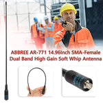 LinkMejor AR-771 SMA-Female AR-771C SMA-Male Antenna Dual Band VHF/UHF High Gain Soft Whip Antenna For Baofeng UV-5R BF-888S UV10R UV-13 Pro Radio