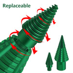 Wood Splitter Drill Bit Carbon Steel High Frequency Cutting Spiral Design Fits Electric Hammer Round Square Handle Tree Stump Removal Firewood Splitting