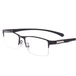 Anti-blue Light Ultra-light Mens Business Half Rimless Reading Glasses Metal Rectangular Presbyopia Glasses Classic Readers