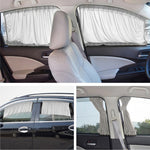 2pcs Universal Car Sunshade Side Window Curtains Automatic Folding UV Protection Pure Cloth Sun Visor Covers Thermal Insulation