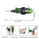 Hand Crank Hole Puncher Manual Drill Multi Purpose Tool for Wood Glass Sharpening Lightweight Portable Metal ABS Construction