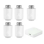 5Pcs Tuya Zigbe Smart Thermostat Radiator Valve Temperature Schedule Setting Window Open Detection Function APP Remote Voice Control Work with Alexa Google Assistance