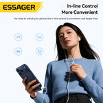 LinkMejor ES-OTG38 2-in-1 USB-C to 3.5mm Headphone and Charger Adapter PD 60W Fast Charging DAC Audio Converter Type-C Aux Dongle for iPhone for Samsung