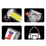 Portable COB Solar Work Light Rechargeable LED Flashlight Super Bright Camping Waterproof Car Repair Lamp With Hook Magnetic