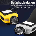 LinkMejor LED Sensor Headlamp Clip Cap Light USB Rechargeable Head Flashlight Built-in Battery for Fishing Camping