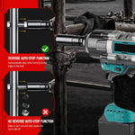 Brushless Electric Impact Wrench 21V High Torque 2100N.M 2800W with LED Light for Construction Maintenance Woodworking
