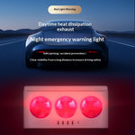 F-819 Solar Car Fan Triple-Fan Exhaust Ventilator USB/Battery Powered Window Air Cooler With Emergency Warning Light