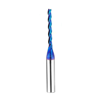 1/4 Inch CNC Router Bit Tapered Flat End Mill 3 Flutes Tungsten Steel Cutter HRC93 Cutting Tool 3.175mm Diameter 31.75mm Cutting Length Precision CNC Milling