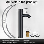 Black Bathroom Faucet Hot Cold Water Sink Mixer Tap Stainless Steel Paint Basin Faucets Single Hole Tapware