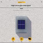 Elfeland 2Pcs 6LED Solar Wall Washer Light 2 Colors Lighting Auto On/Off Waterproof Dual-Side Design 600mAh Battery Solar Power Lamp for Garden Courtyard Landscape