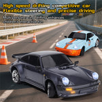 LinkMejor 1898 RTR 1:18 Scale RC Drift Car with Gyro & LED Lights 2.4G RWD Radio Control Car for Adults and Kids Alloy Body Shell Ready to Run