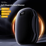 2 In 1 Magnetic Hand Warmer Creative Split Power Bank Mini Dual-sided Heating Hand Warmer with Digital Display Magnetic Adsorption
