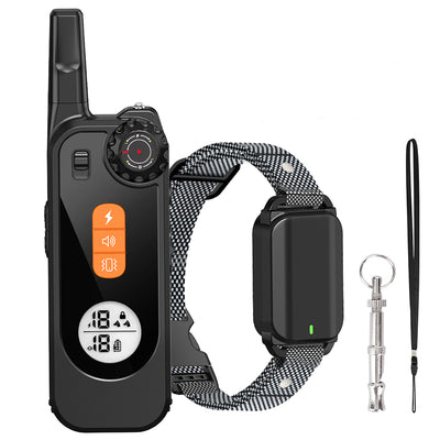 KT06 Electric Dog Training Collar with Remote Control Vibrator Pet Dog Bark Stop Shock Collar Beep Built-in Flashlight IPX7 Waterproof 2000FT Range USB Charging for All Sizes Dog Training Controller