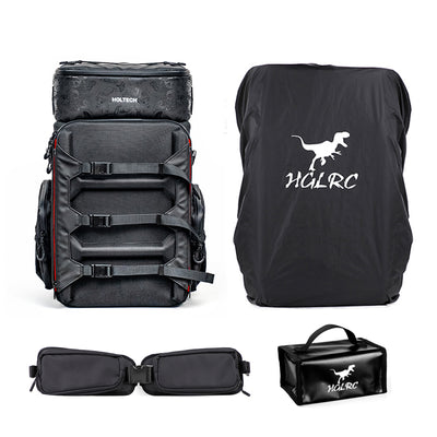 LinkMejor 33.5L Waterproof and Solid Type Outdoor Travel Camera FPV Backpack Set / Rain Cover / Lumbar Support / Battery Explosion-proof Bag Support 16 Inch Laptop Tripod for RC Drone FPV Racing