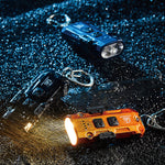 LinkMejor TIP3 720LM Mini LED Keychain Flashlight USB-C Rechargeable 3 Colors Temperature IP54 Water EDC Tactical Light