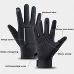 LinkMejor Winter Touchscreen Warm Cycling Gloves Waterproof Windproof Cold-Resistant Flip Exposed Two-finger Zipper Gloves for Men Women Ski Fishing Running