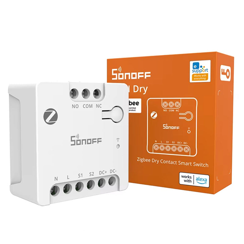 LinkMejor MINI-ZBD MINI Dry Zigbee3.0 Dry Contact Smart Switch Output with NO/NC Support Flexible AC & DC Power Works with Zigbe Hub