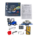 LinkMejor HG4-244 RTR 1/64 2.4G Mini RC Car Alloy Forklift with Trailer Suppprt App Remote Control LED Light Sound Engineering Vehicle Desktop Toys Model Collection Gift For Boys