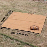 Xmund 600D Waterproof Picnic Blanket 145x200cm Large Camping Tarp Mat for 3-4 Person Caramel Army Green Khaki Outdoor Travel Beach Essentials