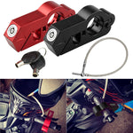 LinkMejor Motorcycle Handlebar Helmet Lock Aluminum Alloy Anti Theft Lock with Stainless Steel Cable Brake Lever Safety Lock for Street Motor Scooters
