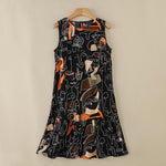 LinkMejor Elegant Style Women's Dresses Sleeveless Round Neck Printed A-Line Mermaid Dress