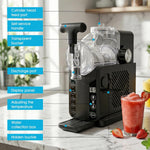 NovuLife YH1650 205W Slush Machine Countertop Frozen Drink Maker Ice Cream Maker Automatic Self-Cleaning 5 Preset Programs