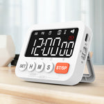 LinkMejor Digital Display Alarm Clock Timer Clock Timer Kitchen Baking Countdown Timer Time Reminder with 4 Brightness Levels Adjustment